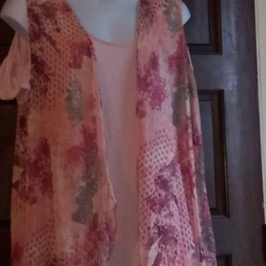 Floral 2 piece cold shoulder top